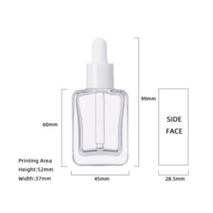 New Arrival 30ml Purple Glass Square Essential Oil Rectangle Dropper Bottles for Serum