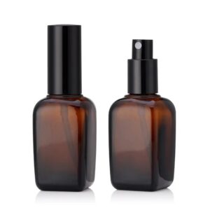 Hot Sale 50ml Square Amber Essential Oil Cosmetic Mist Spray Glass Bottle