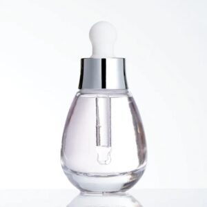 New Arrival 30ml 1oz Drop Shape Clear Glass Skin Care Serum Dropper Bottles