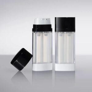 Recyclable Empty Cosmetic Dual Chamber ABS Plastic Airless Bottle Refill Airless Vacuum Serum Lotion Pump Bottle