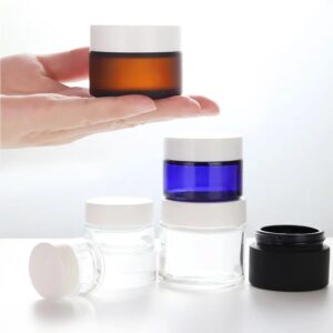 Hot Sales 5g 10g 20g 30g 50g 60g 100g Custom Clear Recyclable Cosmetic Glass Cream Jar Containers with Lids