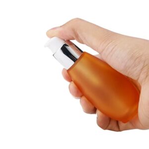 Customized 30ml 40ml Matte Orange Cosmetic Glass Lotion Pump Bottle