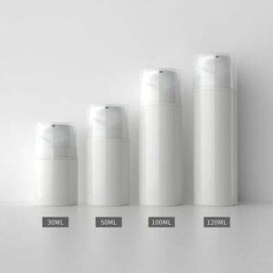 30ml 50ml 100ml 120ml Low MOQ in Stock Ready to Ship High Quality Empty Basic White Eye Cream Serum Airless Pump Plastic Bottle