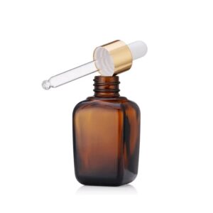 Wholesale 10ml 20ml 30ml 50ml 100ml Amber Glass Square Essential Oil Dropper Bottle