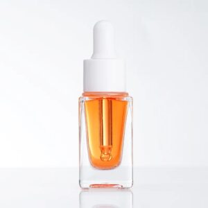 Cosmetic 10ml Clear Square Essential Oil Glass Dropper Bottle