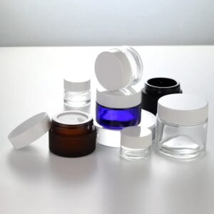 Hot Sales 5g 10g 20g 30g 50g 60g 100g Custom Clear Recyclable Cosmetic Glass Cream Jar Containers with Lids