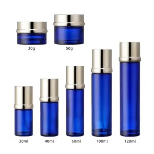 New Arrival 20g 30g 50g 30ml 60ml 100ml 120ml Cosmetic Face Serum Lotion Glass Bottle Set for Skincare Cream Jar